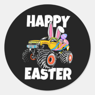 Happy Ostermonster Truck Ostereier Kleinkind Kind  Runder Aufkleber