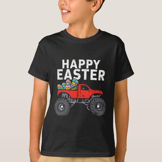 Happy Ostermonster Truck Ostereier Kleinkind Kind  T-Shirt (Vorderseite)