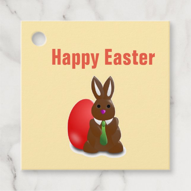 Happy Osterschokoladenhase Geschenkanhänger (Vorderseite)