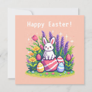 Happy Ostersonne 8 Bit Pixelart Einladung