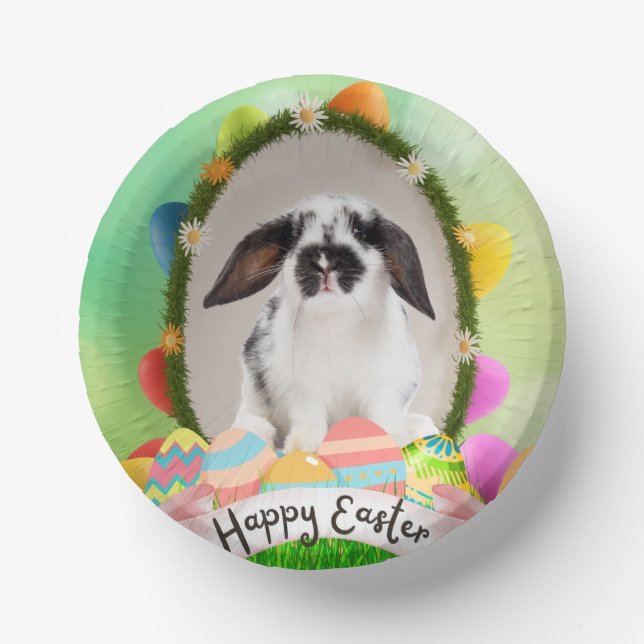 Happy Ostersonne, Eierdesign Pappteller (Vorderseite)