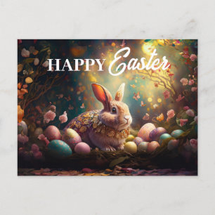 Happy Ostersonne mit Ostereiern Feiertagspostkarte