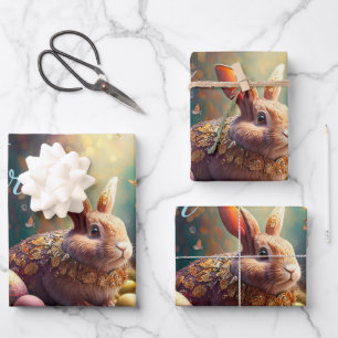 Happy Ostersonne mit Ostereiern Geschenkpapier Set