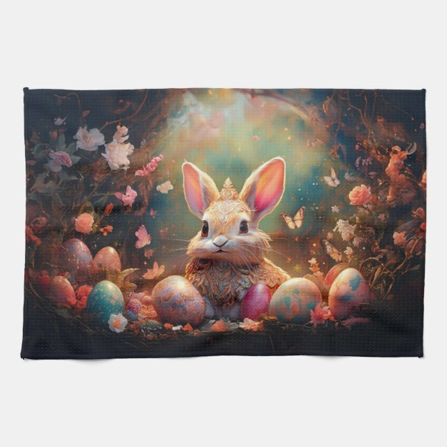 Happy Ostersonne mit Ostereiern Geschirrtuch (Horizontal)