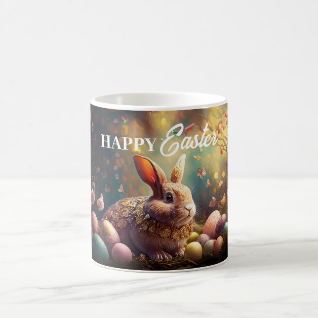 Happy Ostersonne mit Ostereiern Kaffeetasse (Mittel)