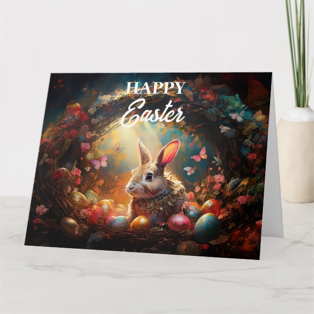Happy Ostersonne mit Ostereiern Karte (Vorderseite)