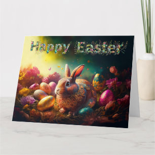 Happy Ostersonne mit Ostereiern Karte