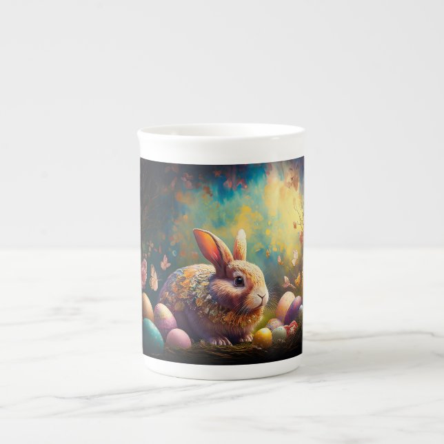 Happy Ostersonne mit Ostereiern Prozellantasse (Vorderseite)
