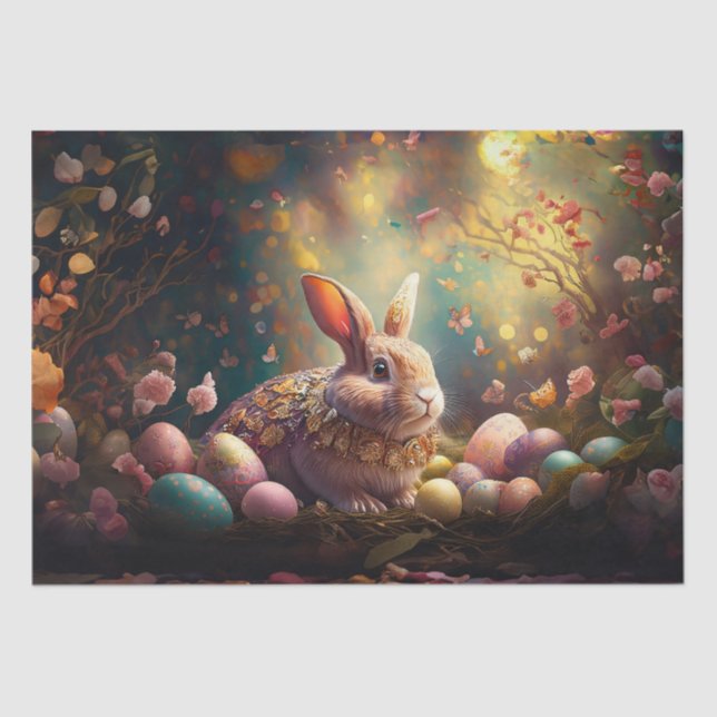 Happy Ostersonne mit Ostereiern Seidenpapier (Vorderseite)