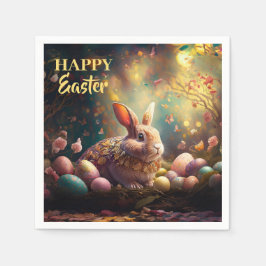 Happy Ostersonne mit Ostereiern Serviette