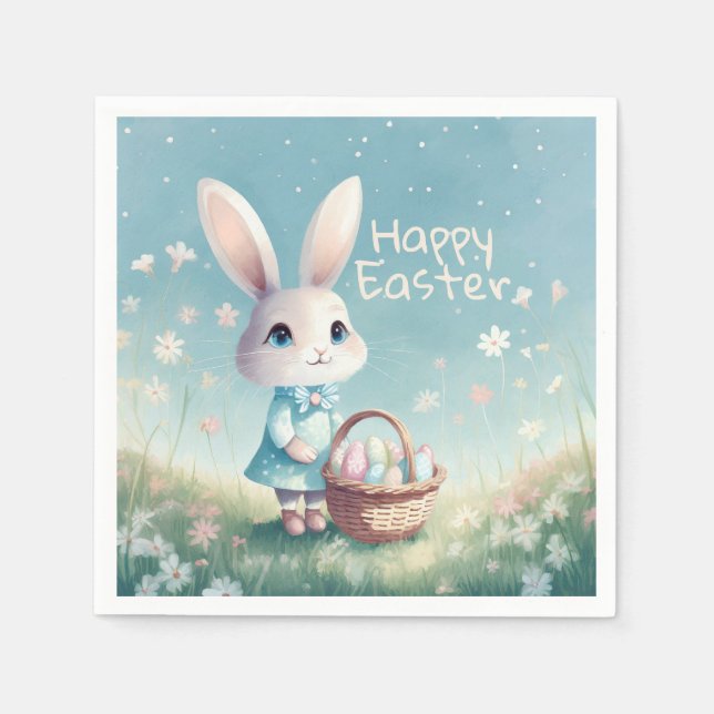 Happy Ostersonne mit Ostereiern Serviette (Vorderseite)