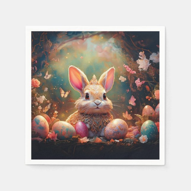 Happy Ostersonne mit Ostereiern Serviette (Vorderseite)