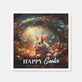 Happy Ostersonne mit Ostereiern Serviette