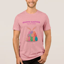 Happy Ostersonne versteckt sich hinter Eiern pink Tri-Blend Shirt