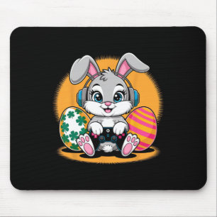 Happy Ostertag Bunny Egg Funny Boys Girls Kinder G Mousepad