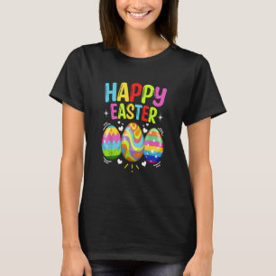 Happy Ostertag farbenfrohe Ei Gesicht Maske Jagd C T-Shirt