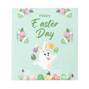 Happy Ostertag - Funny Bunny und Eggs Oster Notizblock