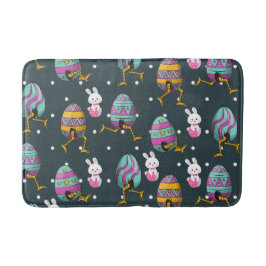 Happy Ostertag - Funny Bunny Wakes Pattern Badematte