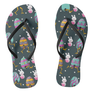 Happy Ostertag - Funny Bunny Wakes Pattern Flip Flops