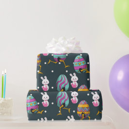 Happy Ostertag - Funny Bunny Wakes Pattern Geschenkpapier