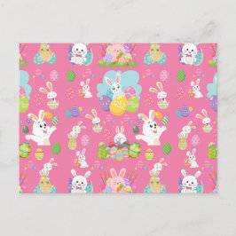 Happy Ostertag - Muster Sonne und Eier Feiertagspostkarte