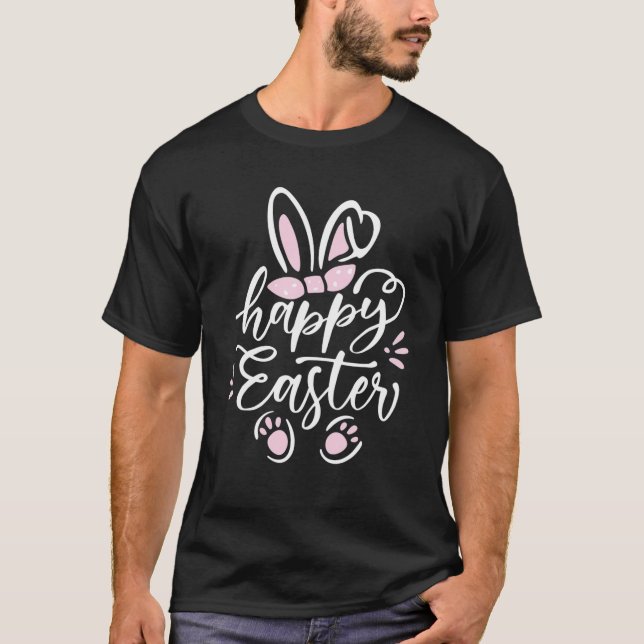 Happy Ostertag Niedlich Bunny T-Shirts (Vorderseite)