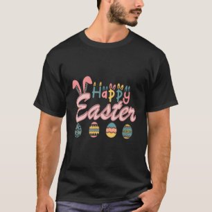 Happy Ostertag Niedlicher Bunny mit Eiern Osterhas T-Shirt