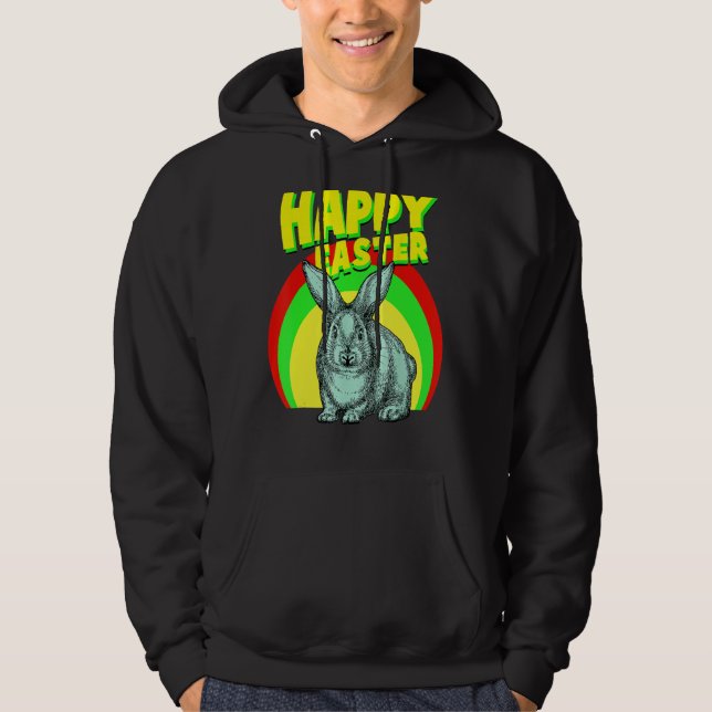 Happy Ostertag Niedlicher Osterhase Grafik Hoodie (Vorderseite)