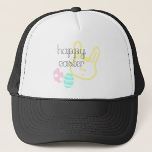 Happy Osterurlaub Pastelleier Hase Truckerkappe
