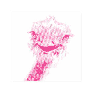 Happy Ostrich - Lächeln - Funny Permastempel