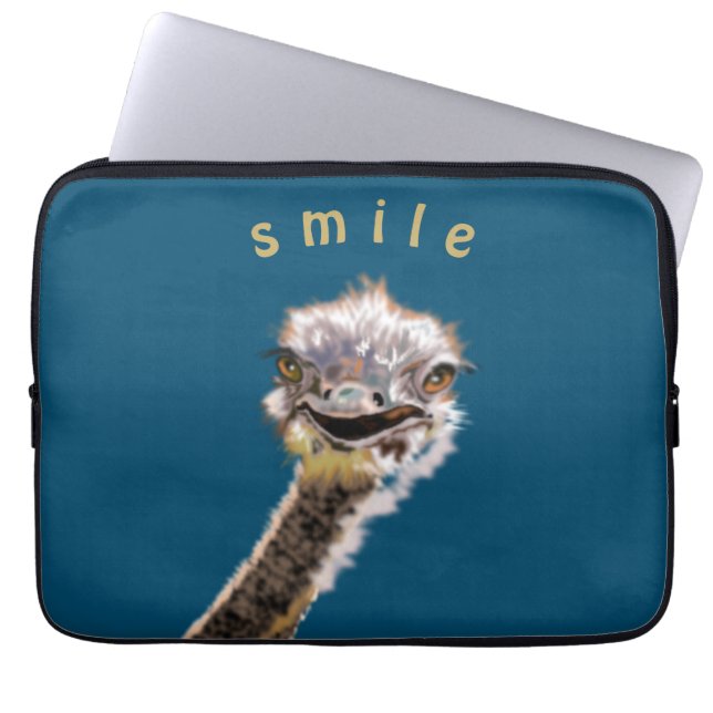 Happy Ostrich Laptopschutzhülle (Vorderseite)