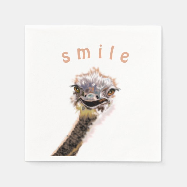 Happy Ostrich Serviette (Vorderseite)