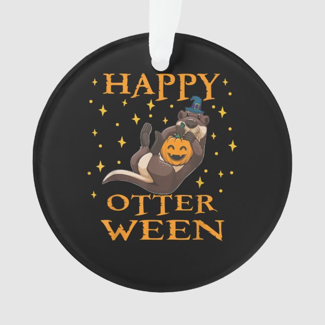 Happy Otterween Niedlich Sea Otter Halloween Kostü Ornament (Vorderseite)