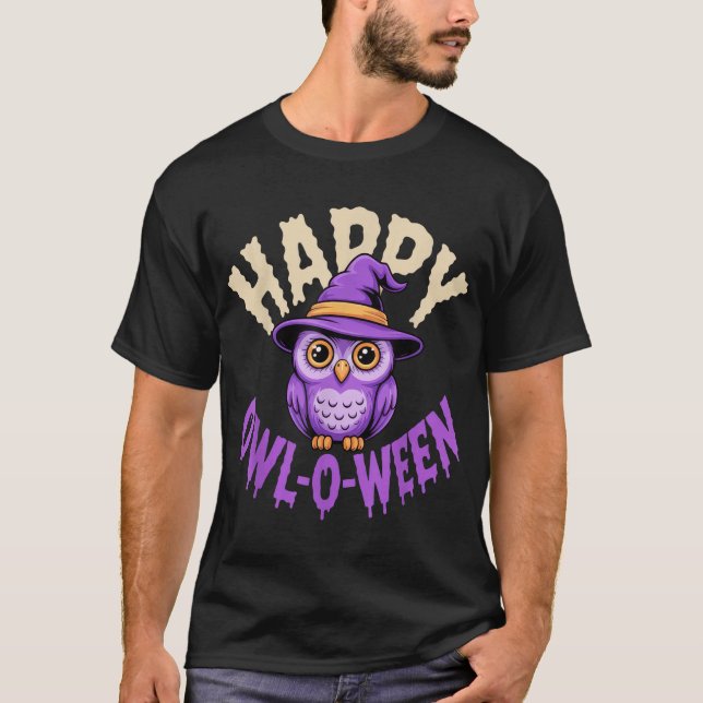 Happy Owl O Weewl Liebt Halloween für Spooky T-Shirt (Vorderseite)