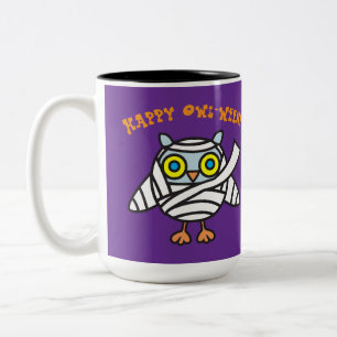 Happy Owl-Ween! Owl Mummy Halloween Tasse