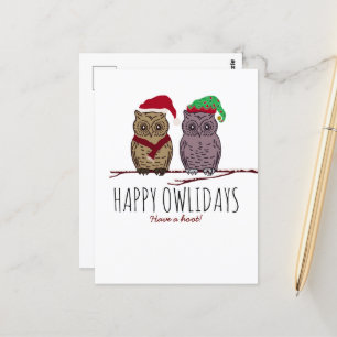 Happy Owlidays, Festival Postkarte