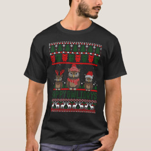 Happy Owlidays Funny Owl Ugly Christmas Sweaters T-Shirt