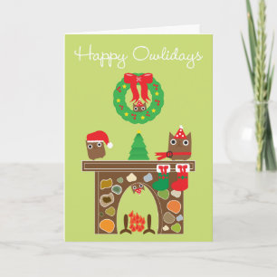 Happy Owlidays! Greeting Card Feiertagskarte