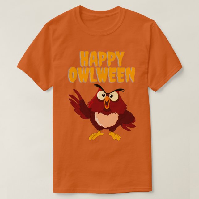 Happy Owlween Halloween Monster Trick oder Tre T-Shirt (Design vorne)