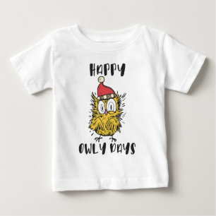 Happy Owly Days Funny Santa Owl Baby T-shirt