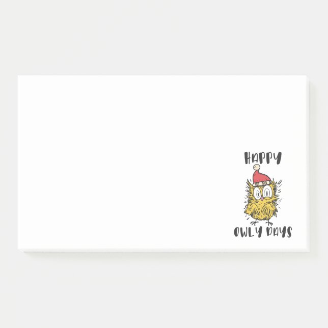 Happy Owly Days Funny Santa Owl Post-it Klebezettel (Vorderseite)
