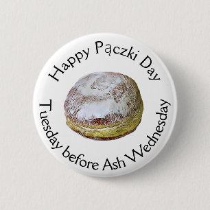 Happy Pączki Day Food Holiday Button
