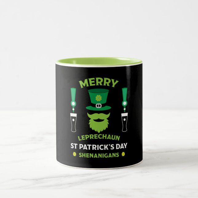 Happy Pádraig Patrick's Day März 17 Zweifarbige Tasse (Mittel)