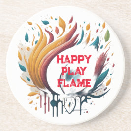 Happy Paly Flame Getränkeuntersetzer