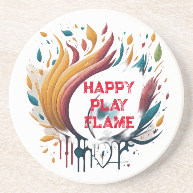 Happy Paly Flame Getränkeuntersetzer (Vorne)