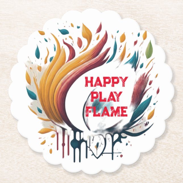 Happy Paly Flame Untersetzer (Vorderseite)