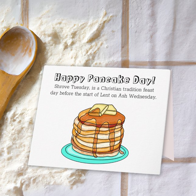Happy Pancake Day oder Shrove Dienstag Karte (Von Creator hochgeladen)