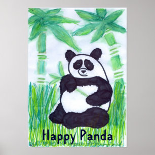 Happy Panda 16x23 Poster
