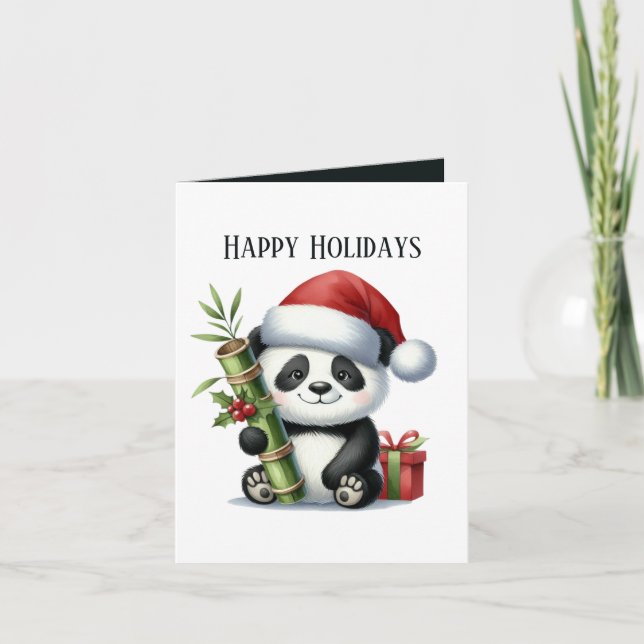 Happy Panda Bär hinzufügen Botschaft Weihnachten (Vorderseite)