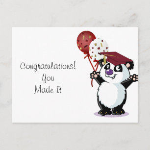 Happy Panda Bear Graduate Postkarte